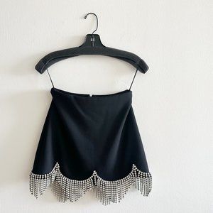 Area Crystal Scallop Mini Skirt